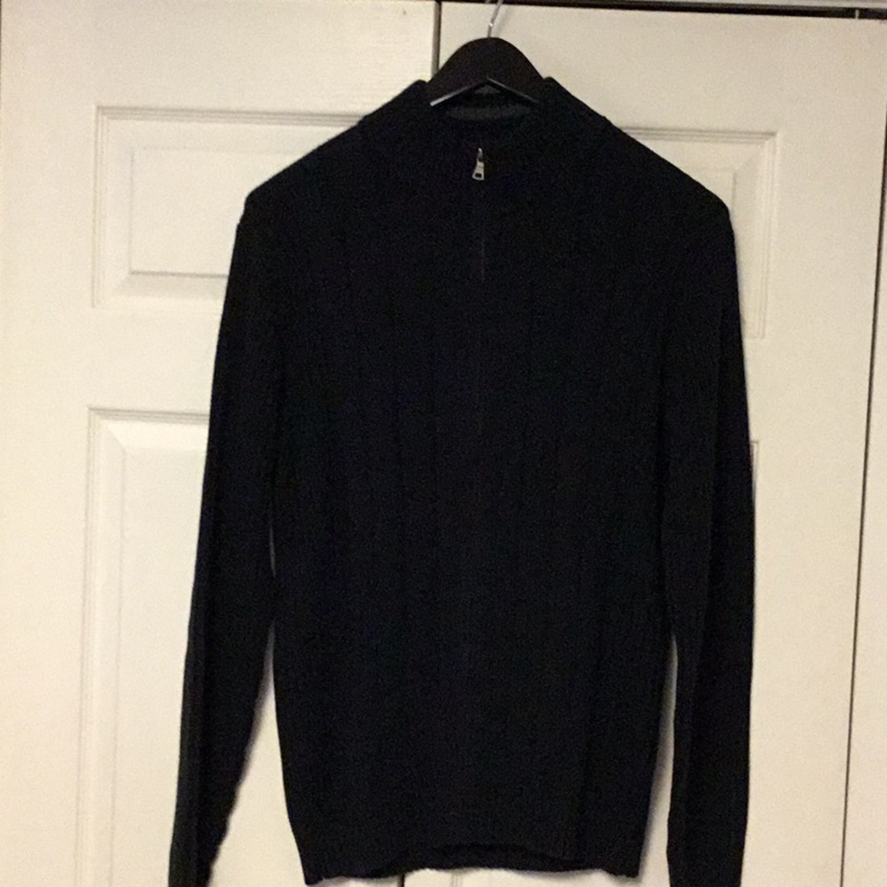 Dark Navy Zip Up Sweater Classic Design